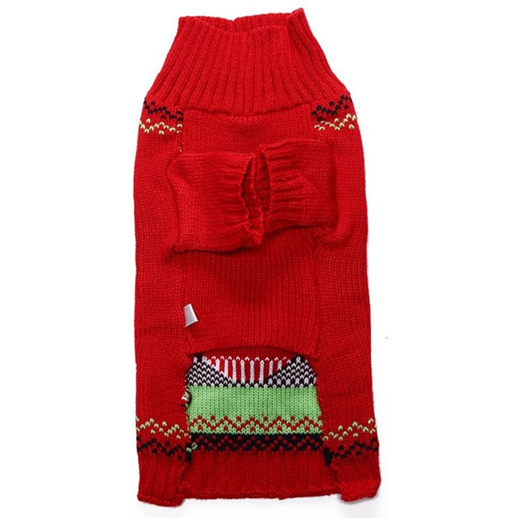Custom Knitted Dog Christmas Sweater with Red Nose Deer