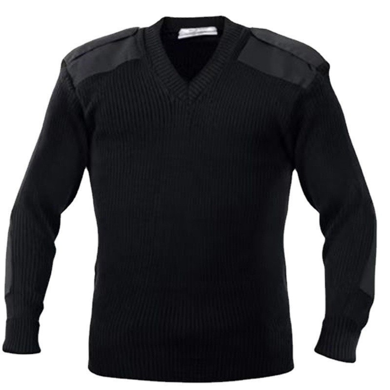 African Long Sleeve V Neck Knitted Military Pullover Sweater