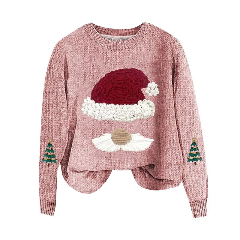 2024 Autumn and Winter New European and American Christmas Loose All-match Casual Pullover Knitted Sweater