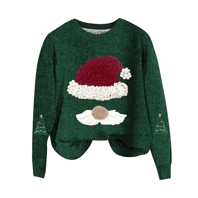 2024 Autumn and Winter New European and American Christmas Loose All-match Casual Pullover Knitted Sweater