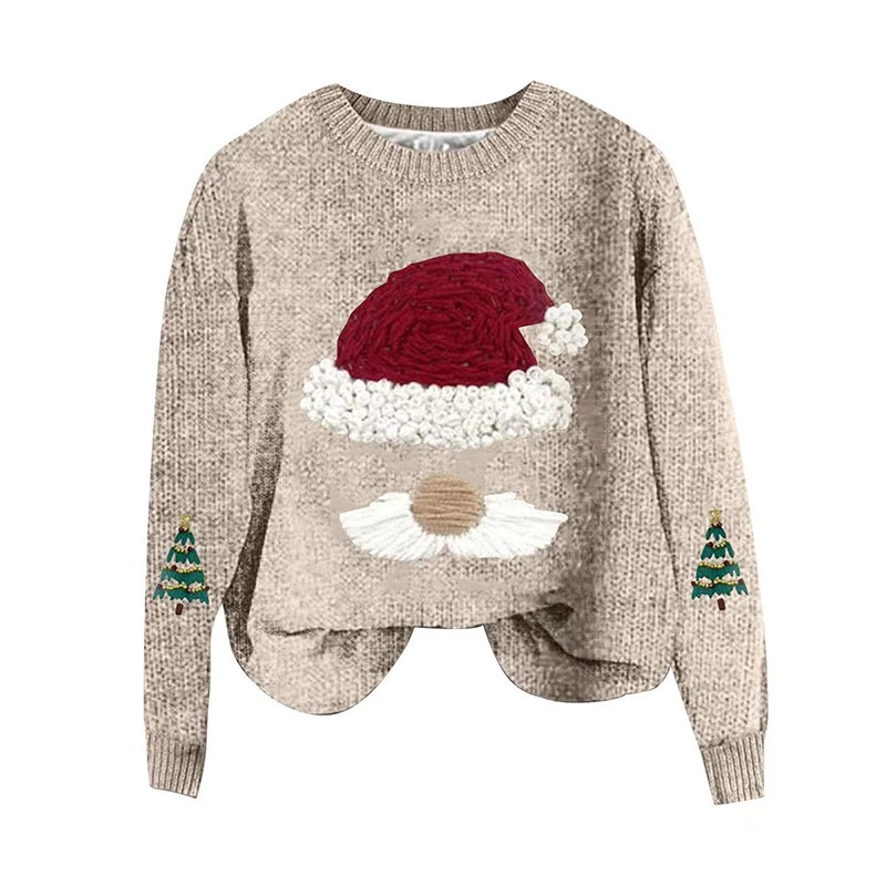 2024 Autumn and Winter New European and American Christmas Loose All-match Casual Pullover Knitted Sweater