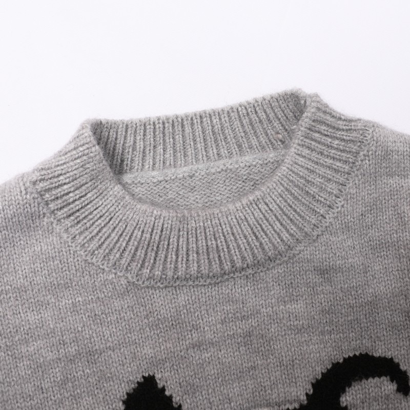 2024 Autumn and Winter Girls New Style Cartoon Daily All-match Fashion Knitted Pullover