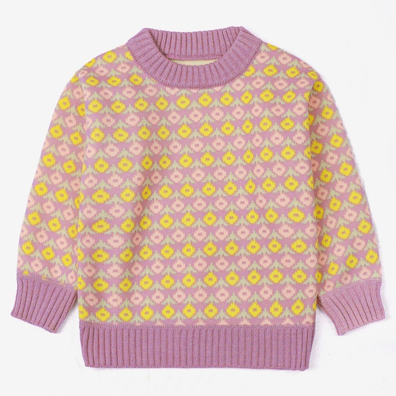 2024 new style girls' plus velvet sweater Korean style autumn and winter wear stylish pullover sweater
