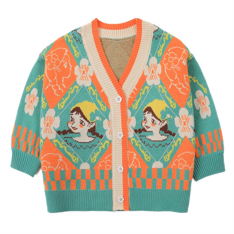 2024 new fashion spring and autumn children's clothing baby knitted tops