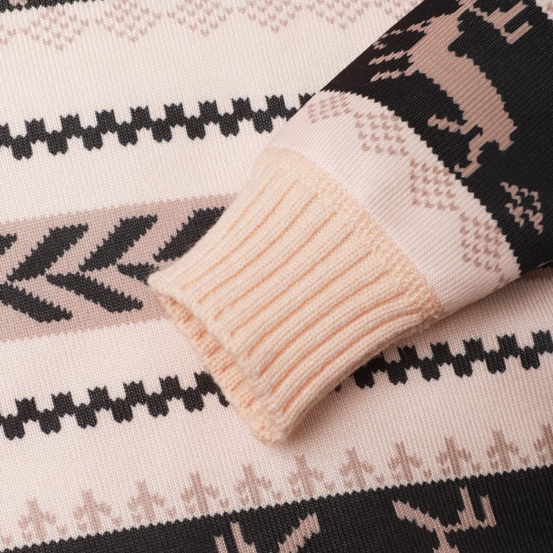 2024 new boys autumn and winter knitted bottoms plus velvet elk sweater for middle and large children