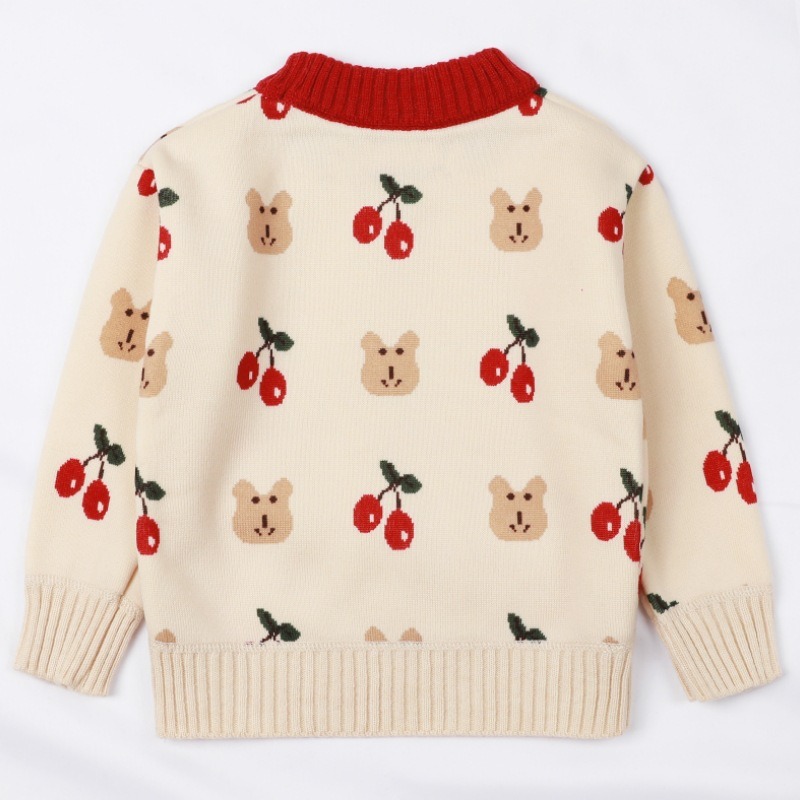 2024 new autumn and winter Korean version of velvet thickened pullover knitted sweater for girls