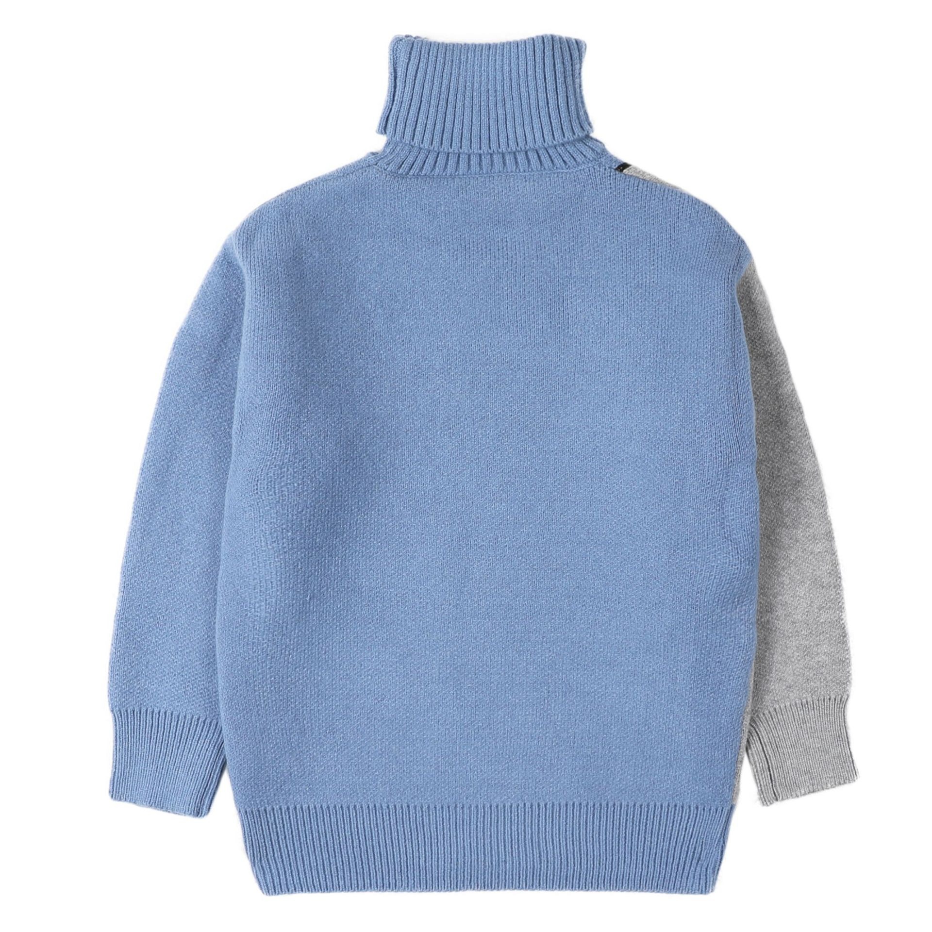 2024 new boys autumn and winter turtleneck tops for middle and large children stylish thickened knitted sweaters