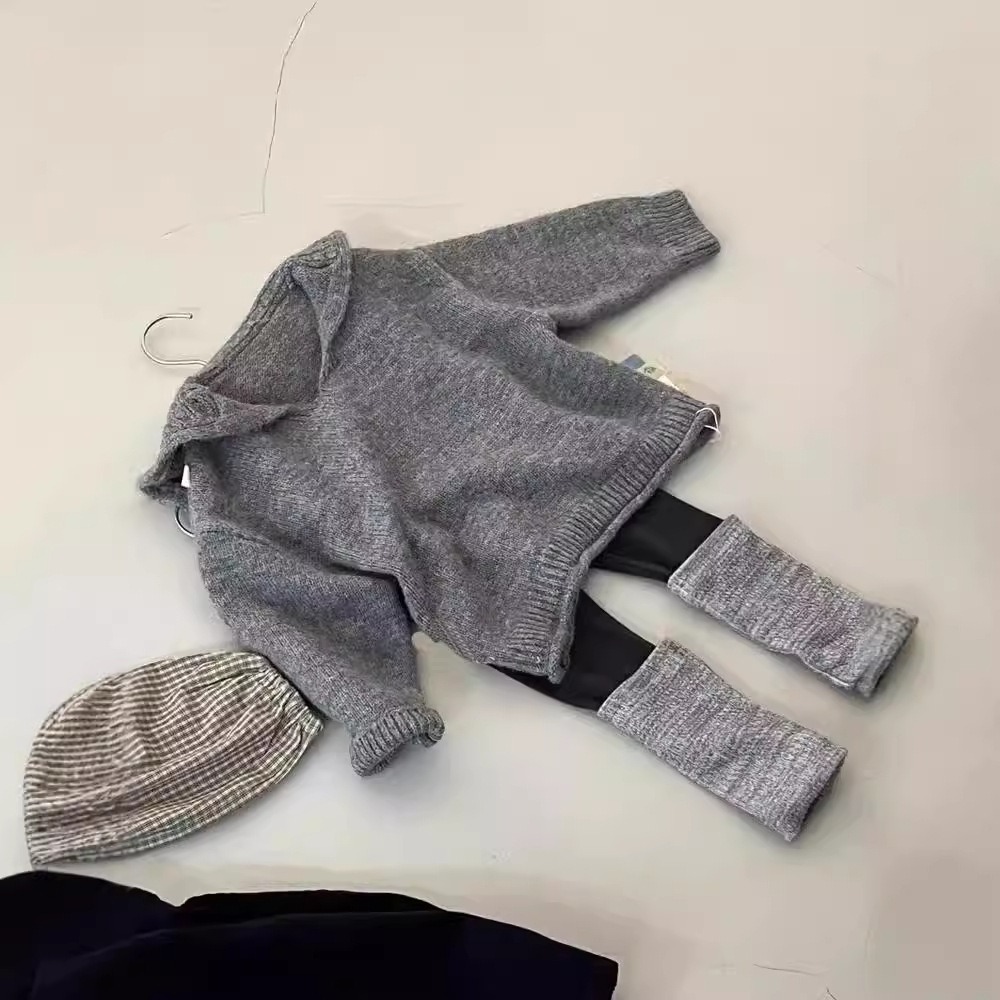 2024 autumn new Korean version girls high-end lazy style knitted pullover sweater