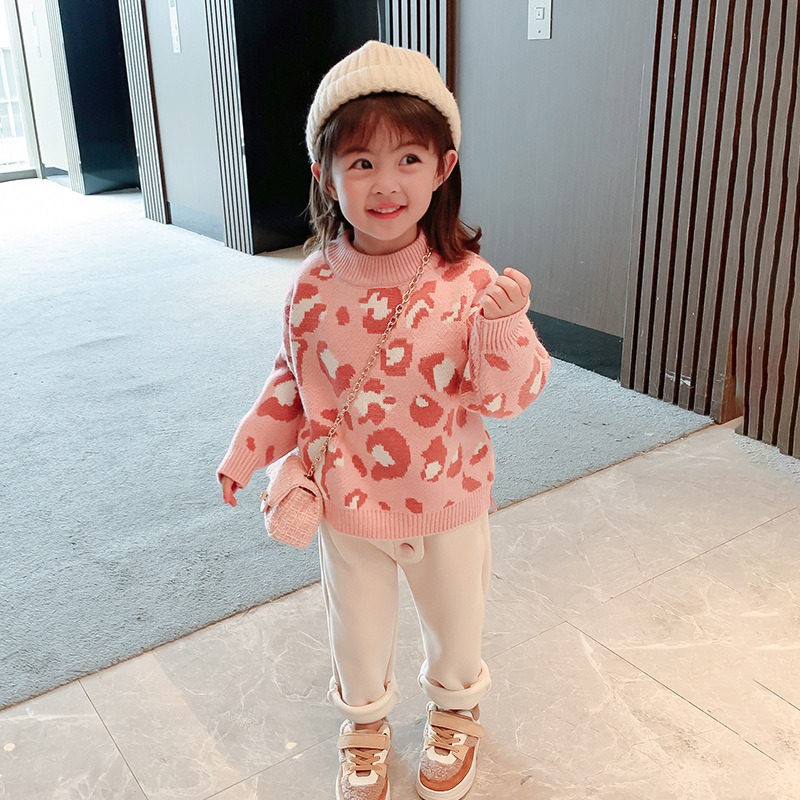 2024 new children's bottoming shirt autumn and winter clothes baby knitted children's fashion fleece top