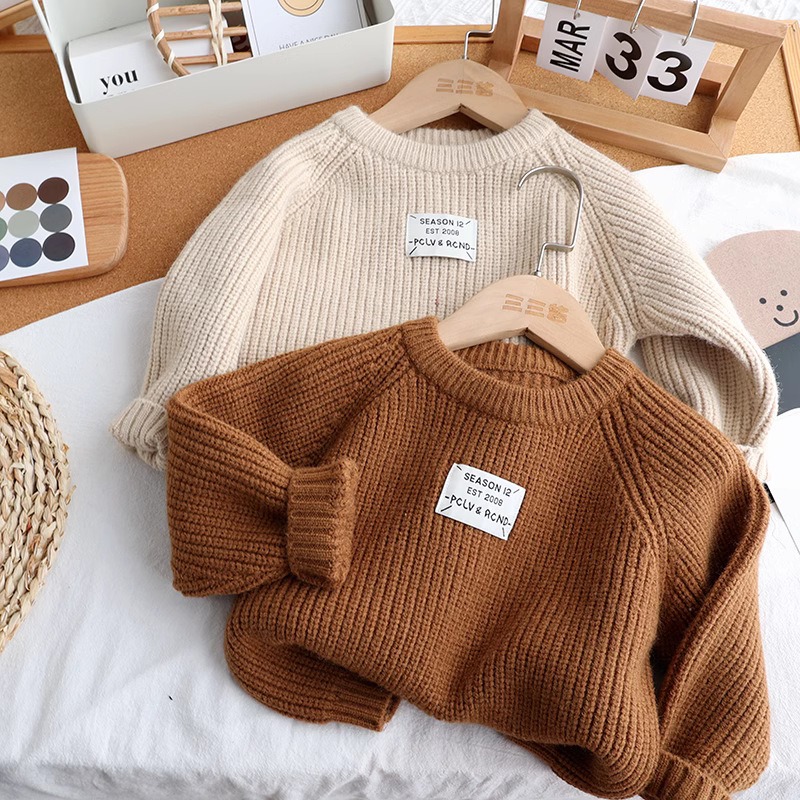 2024 new Korean version autumn and winter children's loose and stylish casual pullover sweater