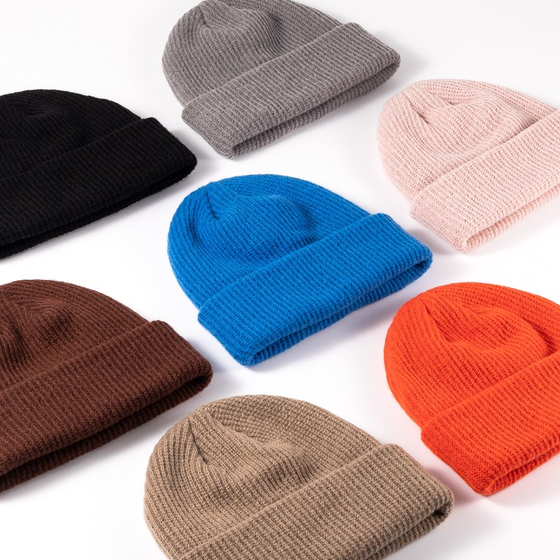 Solid Plain Custom Knit Caps Unisex