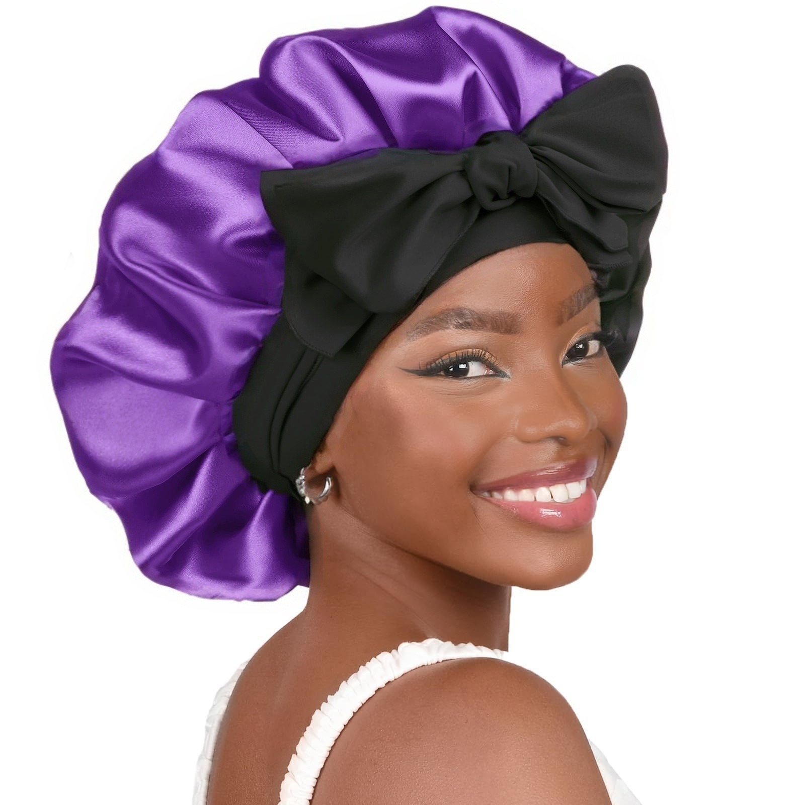 Bowknot imitation silk Sleep Cap