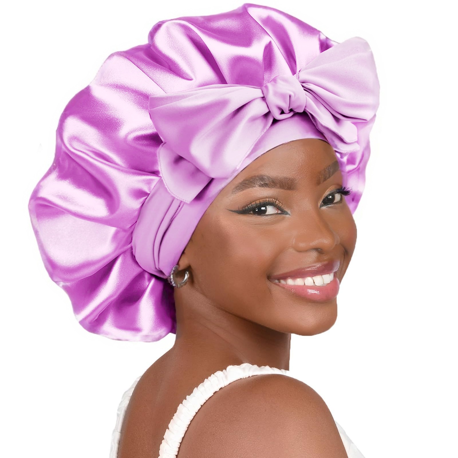 Bowknot Imitation Silk Beauty Hair Care Hat Women's Headscarf Satin Nightcap