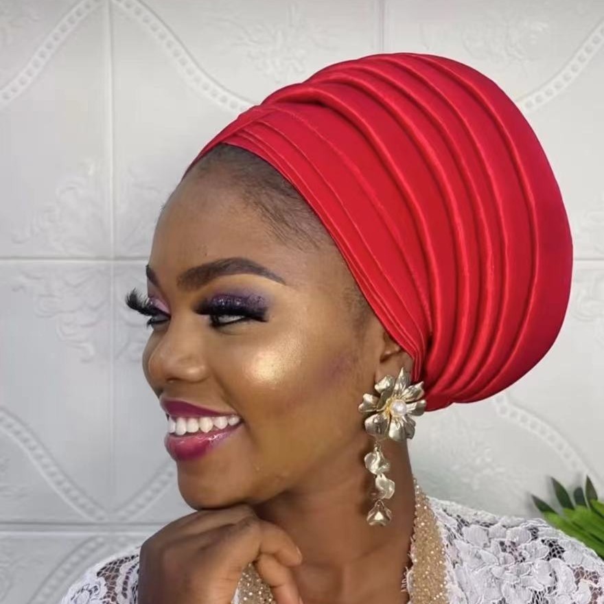 New beauty strip multi-layer exaggerated turban cap African hat Muslim head