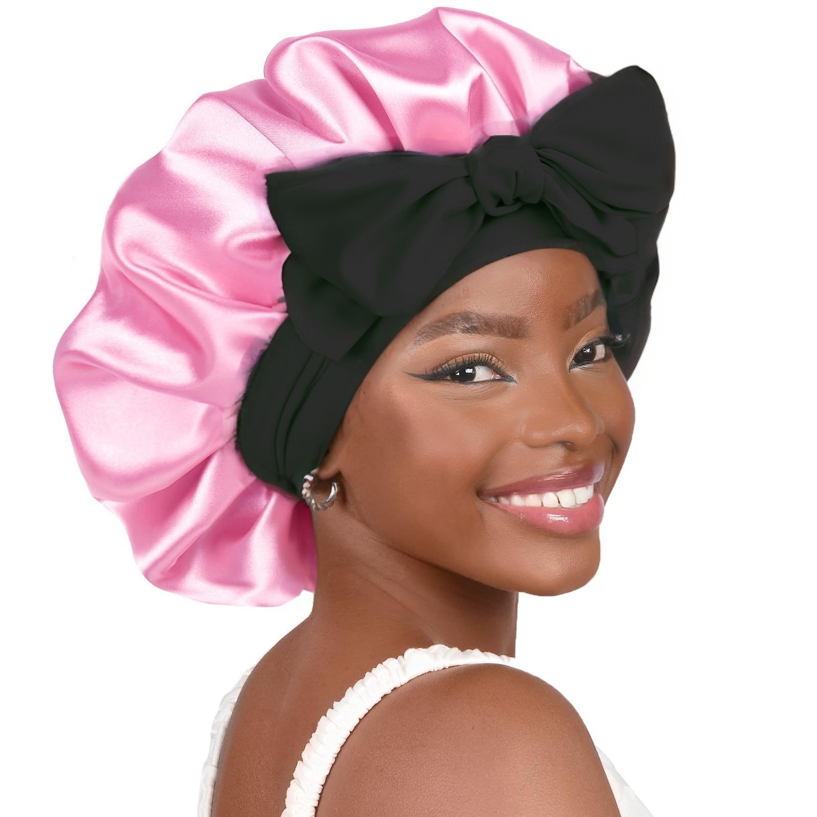 Bowknot imitation silk Sleep Cap