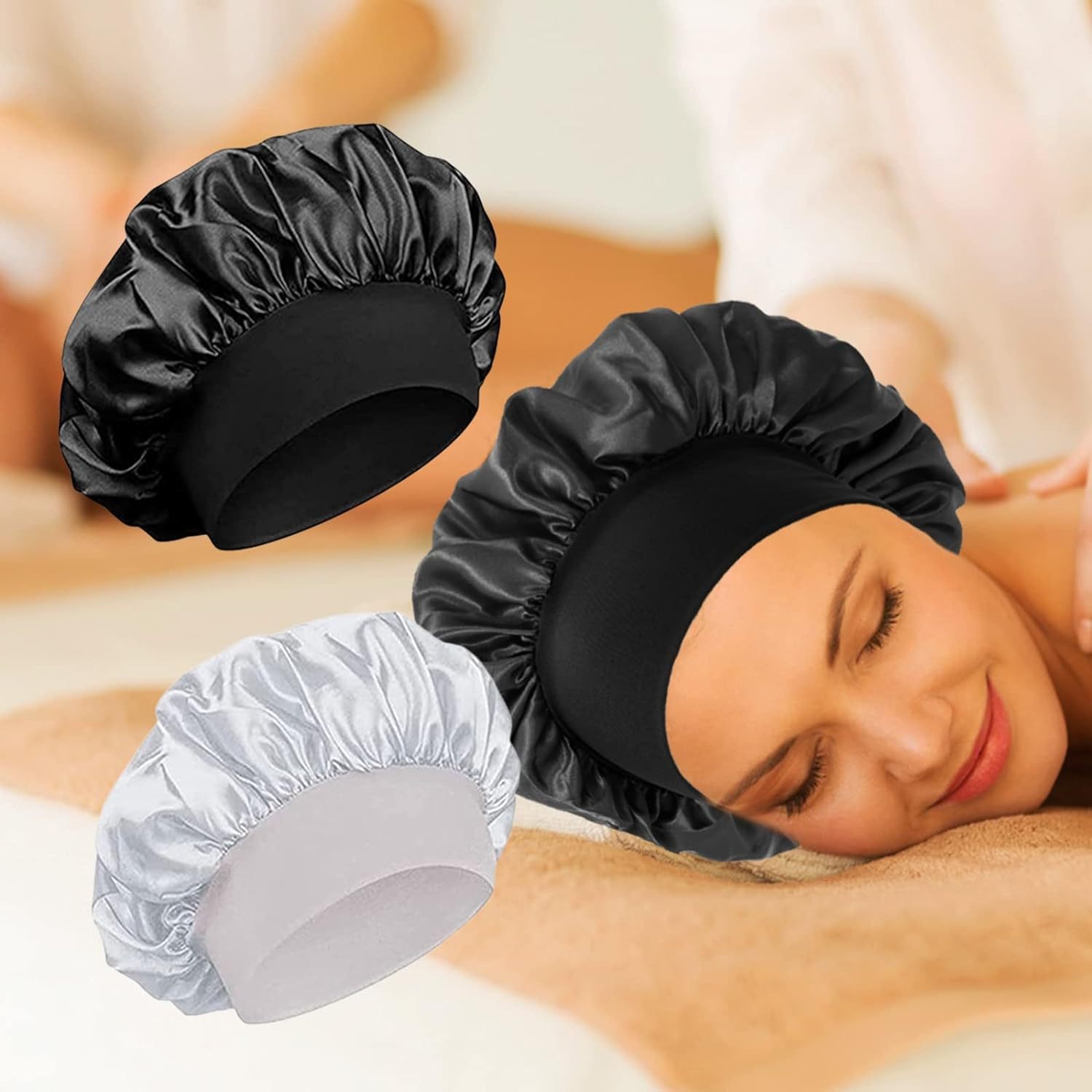 Wide-brimmed high-elastic headscarf hat silk beauty hair care hat female nursing confinement satin nightcap