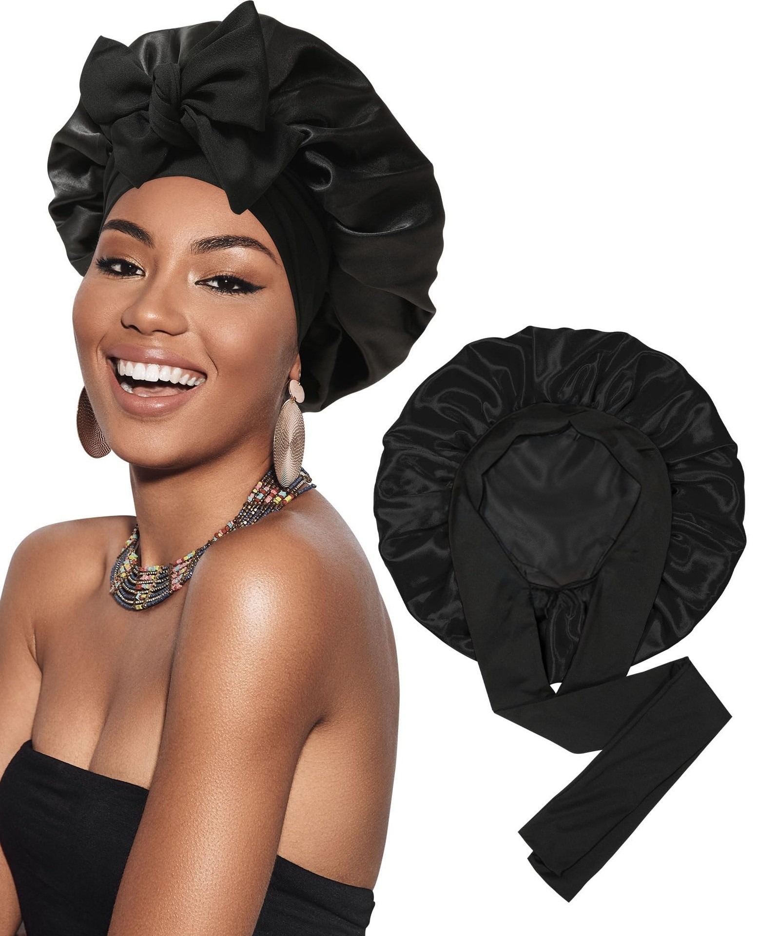 Double-Layer Stretch 100% Mulberry Silk Nightcap