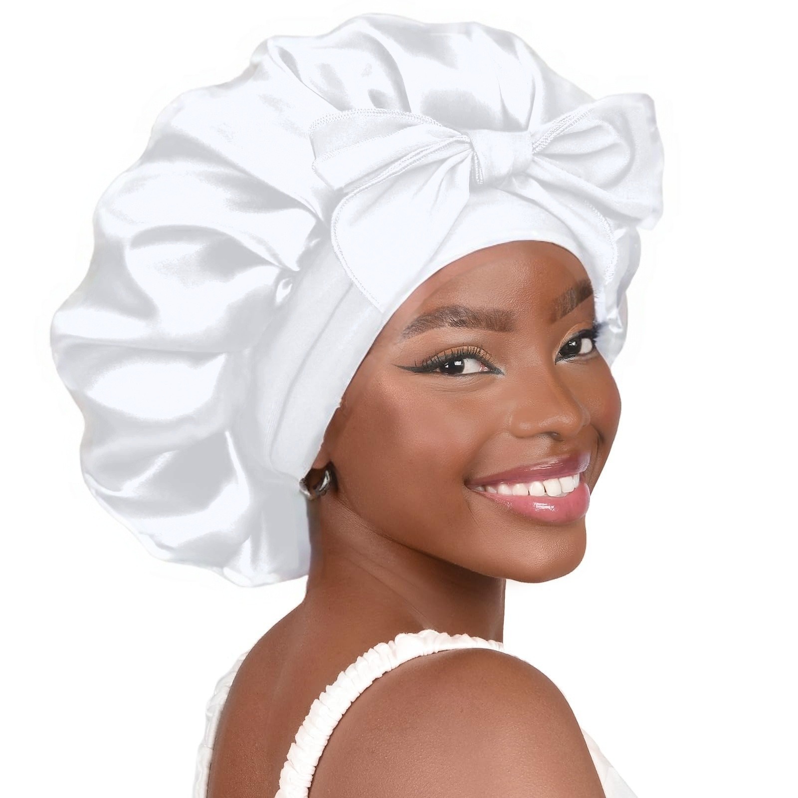 Bowknot Imitation Silk Beauty Hair Care Hat Women's Headscarf Satin Nightcap