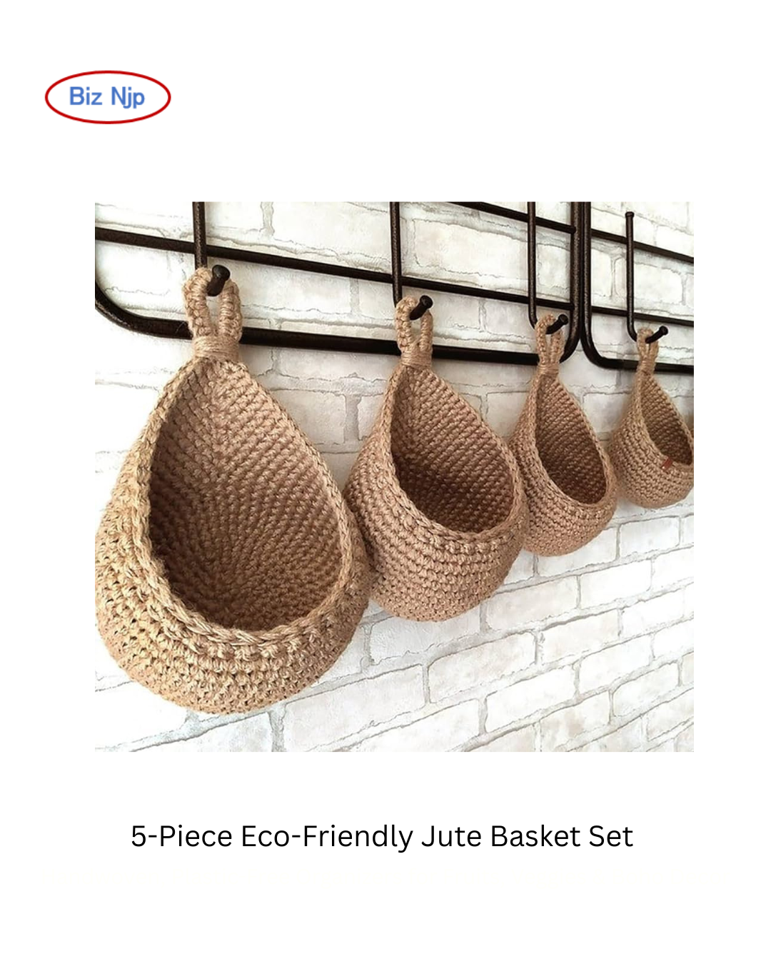 5-Piece Eco-Friendly Jute Basket Set – Small, Medium & Large Sizes