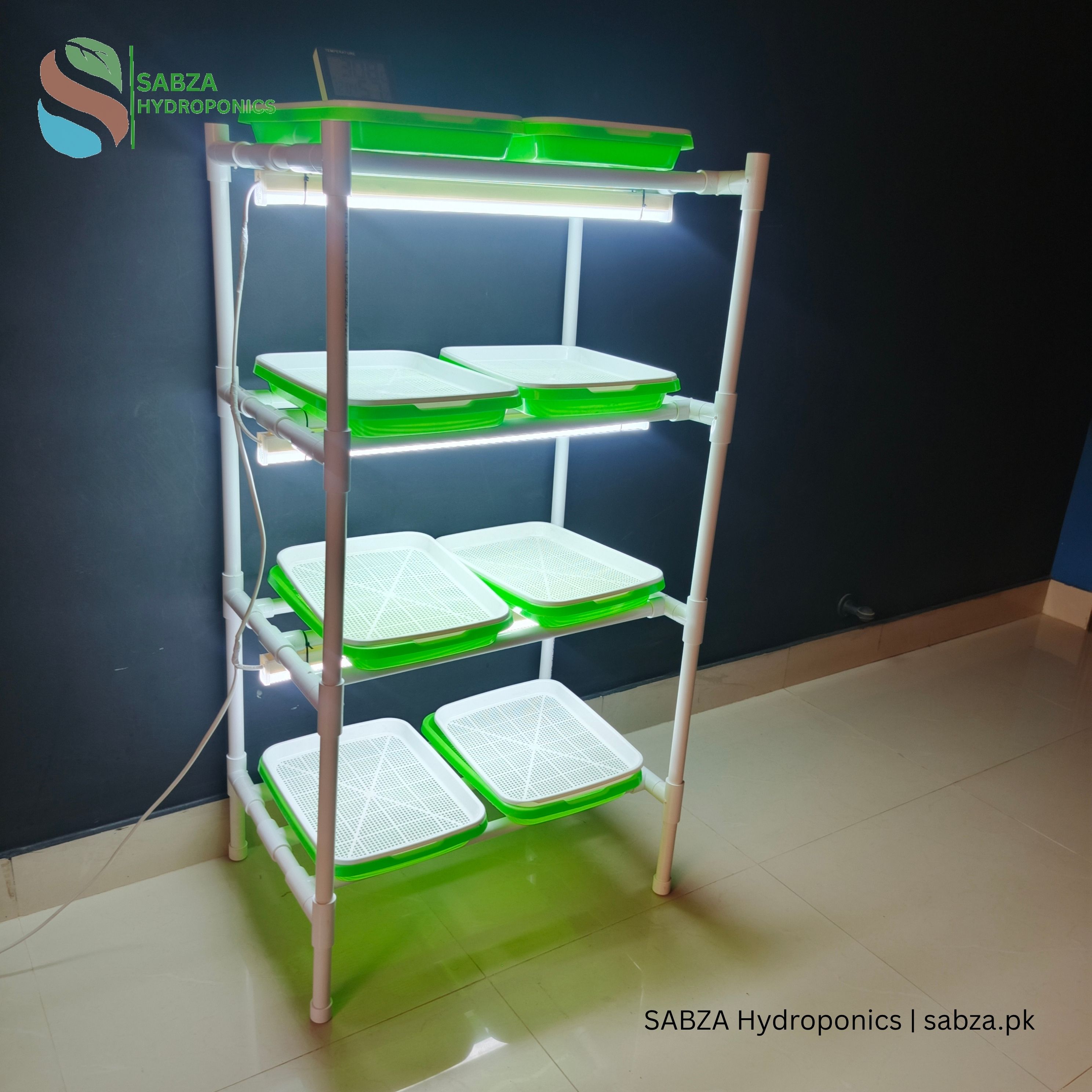 SABZA Microgreens Growing System in Pakistan | Complete 10-Tray Home Kit