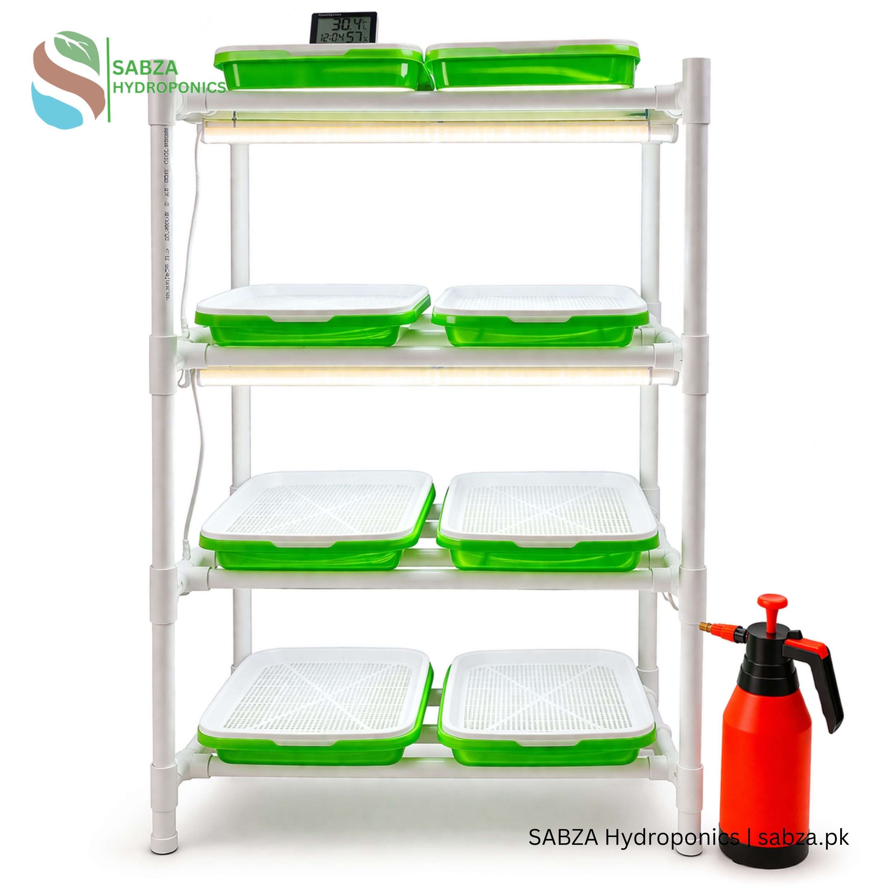 SABZA Microgreens Growing System in Pakistan | Complete 10-Tray Home Kit