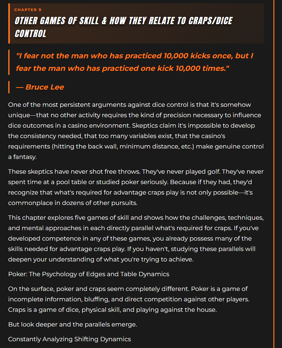 Zen in the Art of Advantage Craps Play: The Thinking Man's Approach