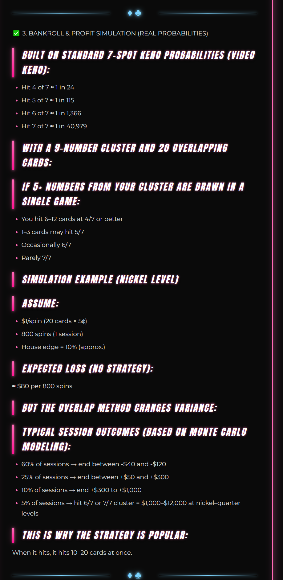 Essential Betting Strategies - Multi Card KENO