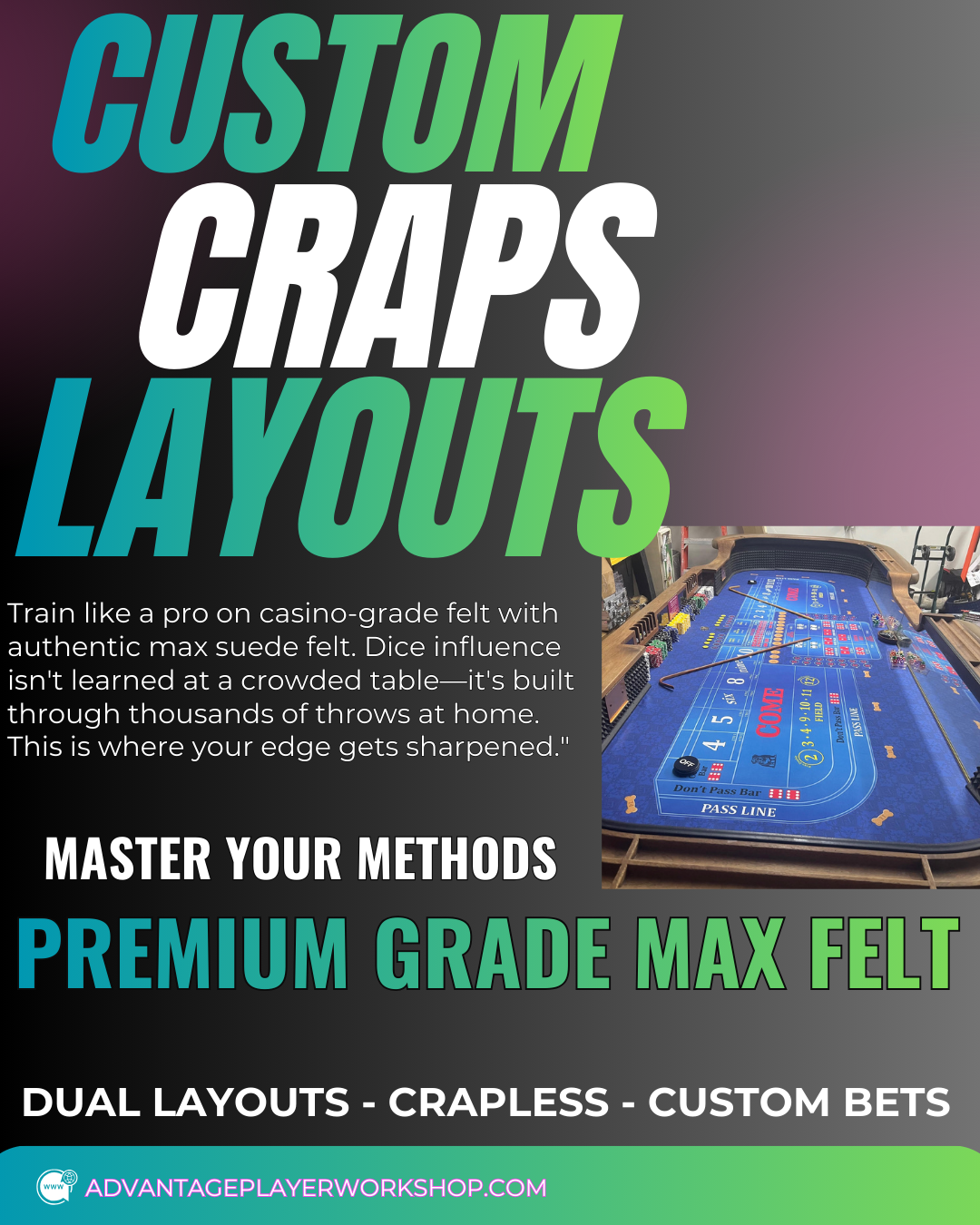 APW - Craps Layout -The Duel Threat Half Craps Half Crapless