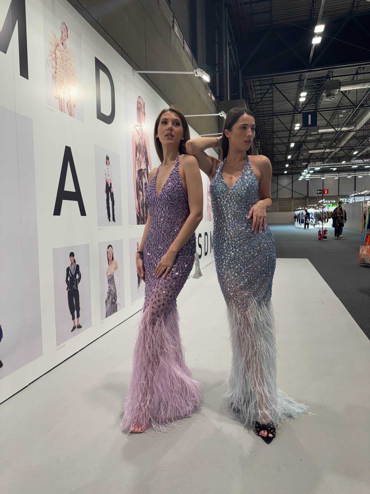 Sequin Halter Evening Gown