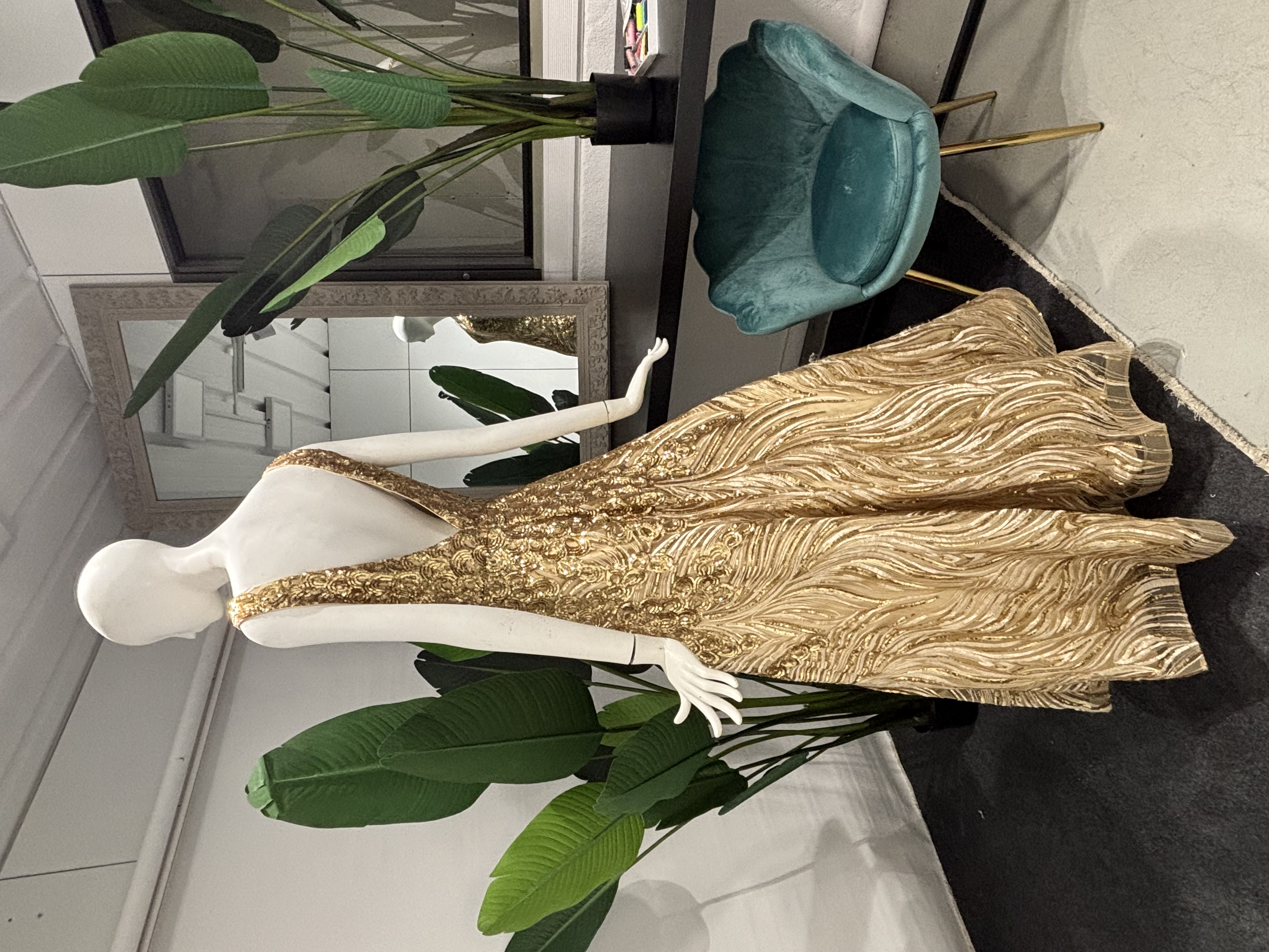 Gold Sequin Evening Gown