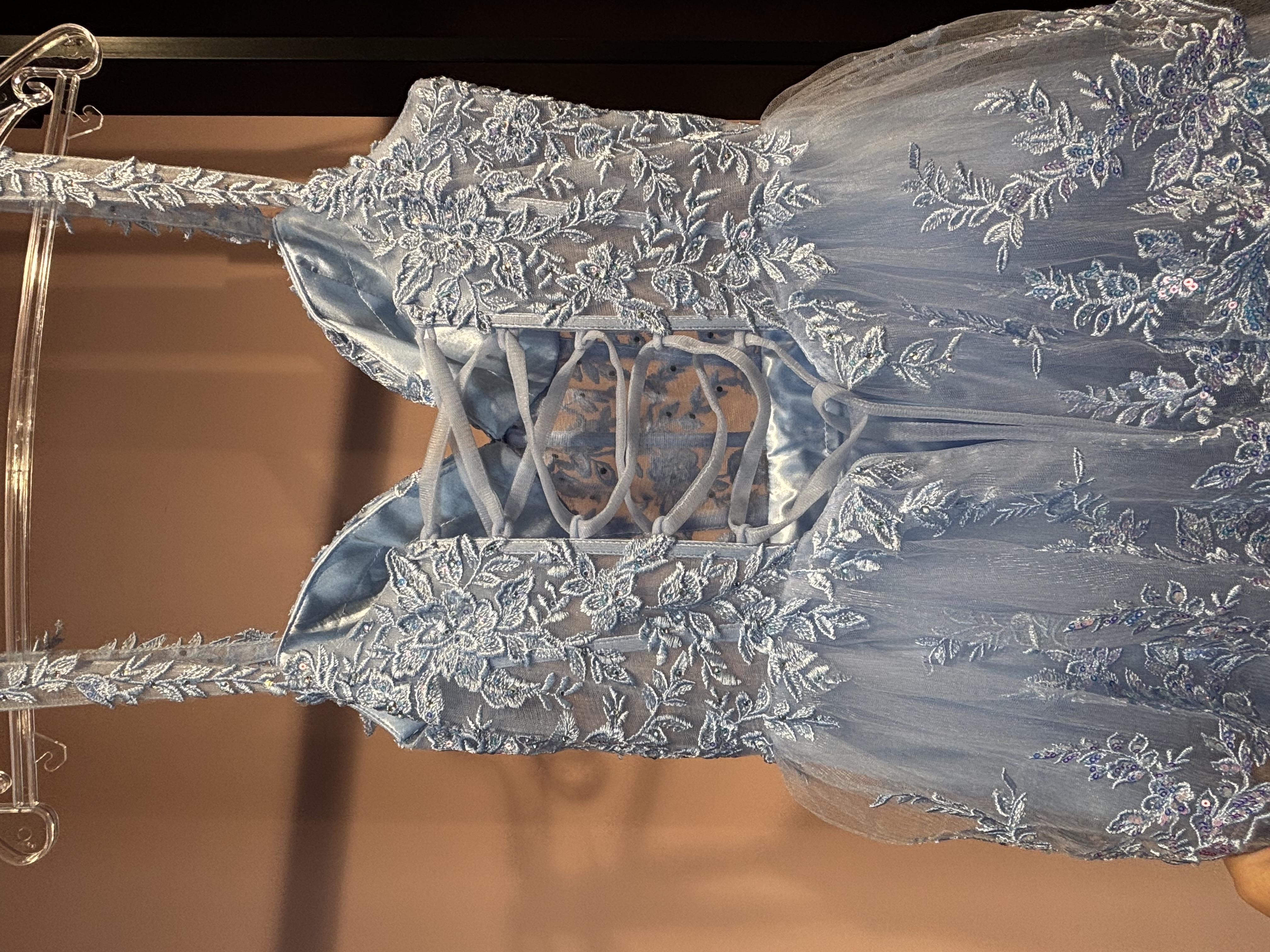 Elegant Light Blue Lace Evening Dress