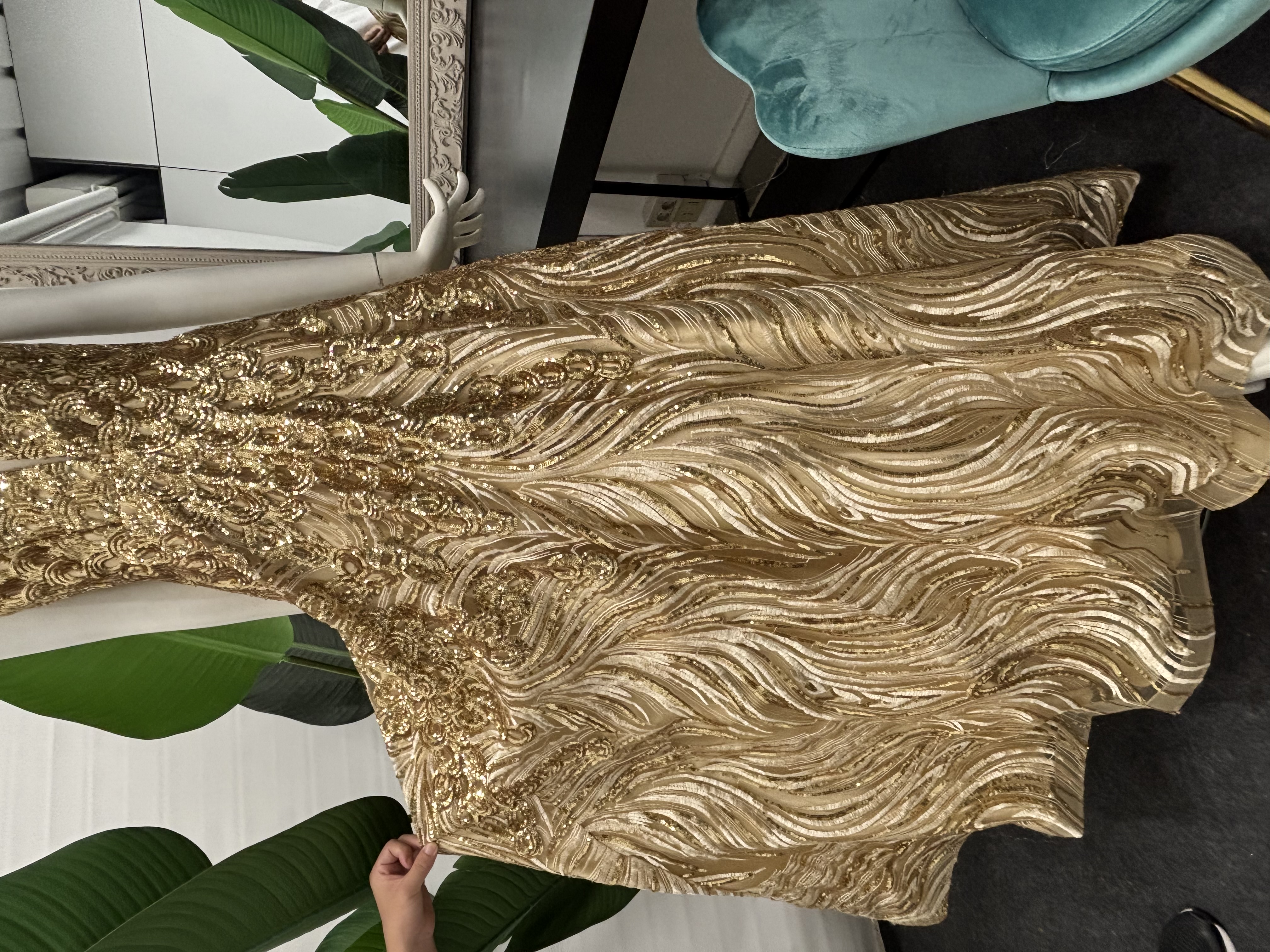 Gold Sequin Evening Gown