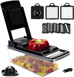 Vegetable Chopper, Pro Onion Chopper, 10 in 1 Multifunctional Chopper mandoline slicer and dicer, Dicing Machine, Veggie Chopper With 8 Blades, Carrot Chopper for Salad Potato Carrot Garlic