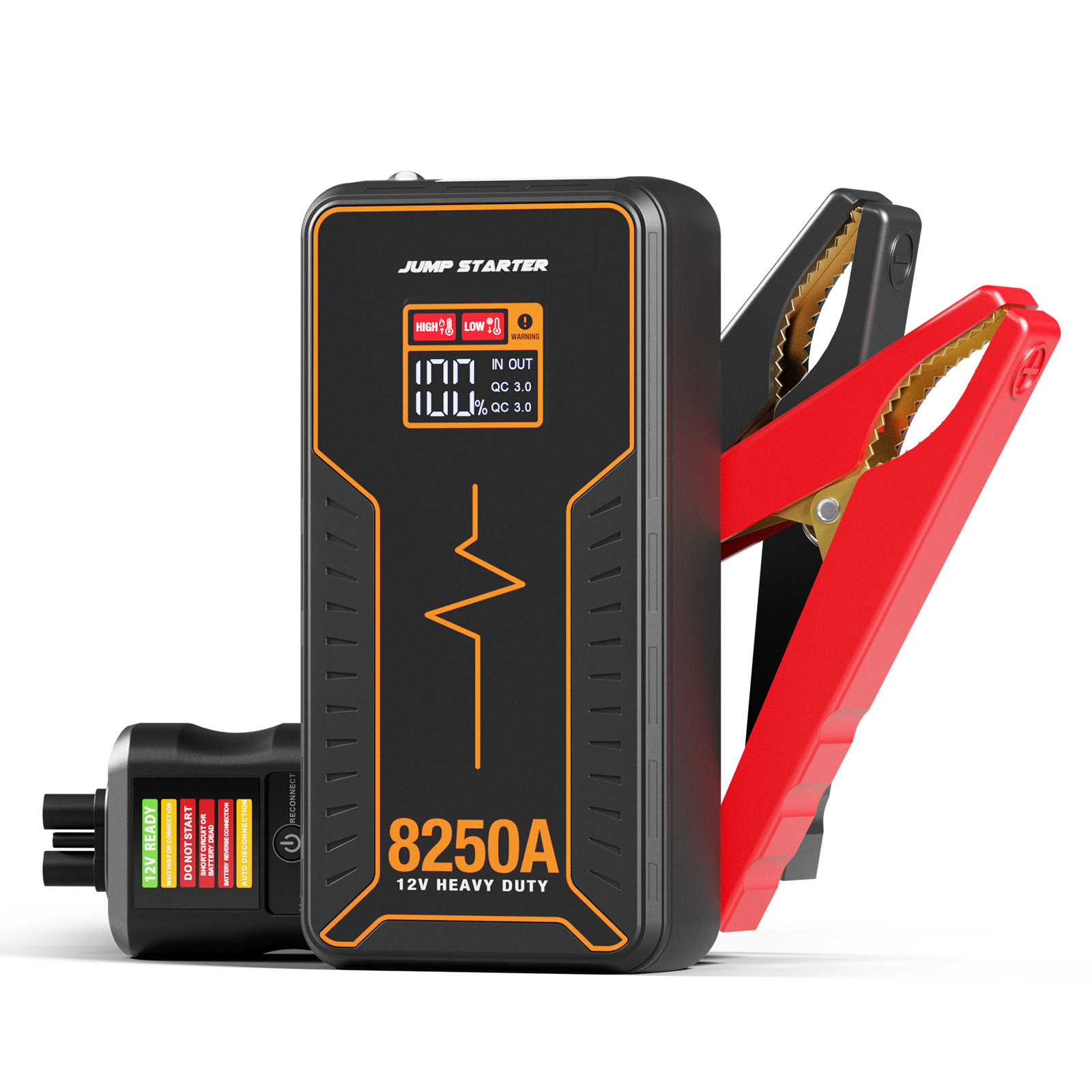 8250A Compact Jump Starter Battery Booster LED light & Power Bank upto 8L engine