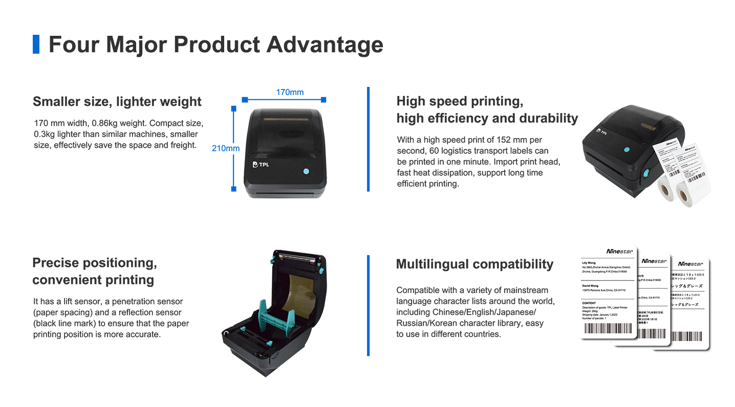 Direct Thermal Label Printer | WiFi Bluetooth USB | Shipping/Postage Labels 4x6 TD-401