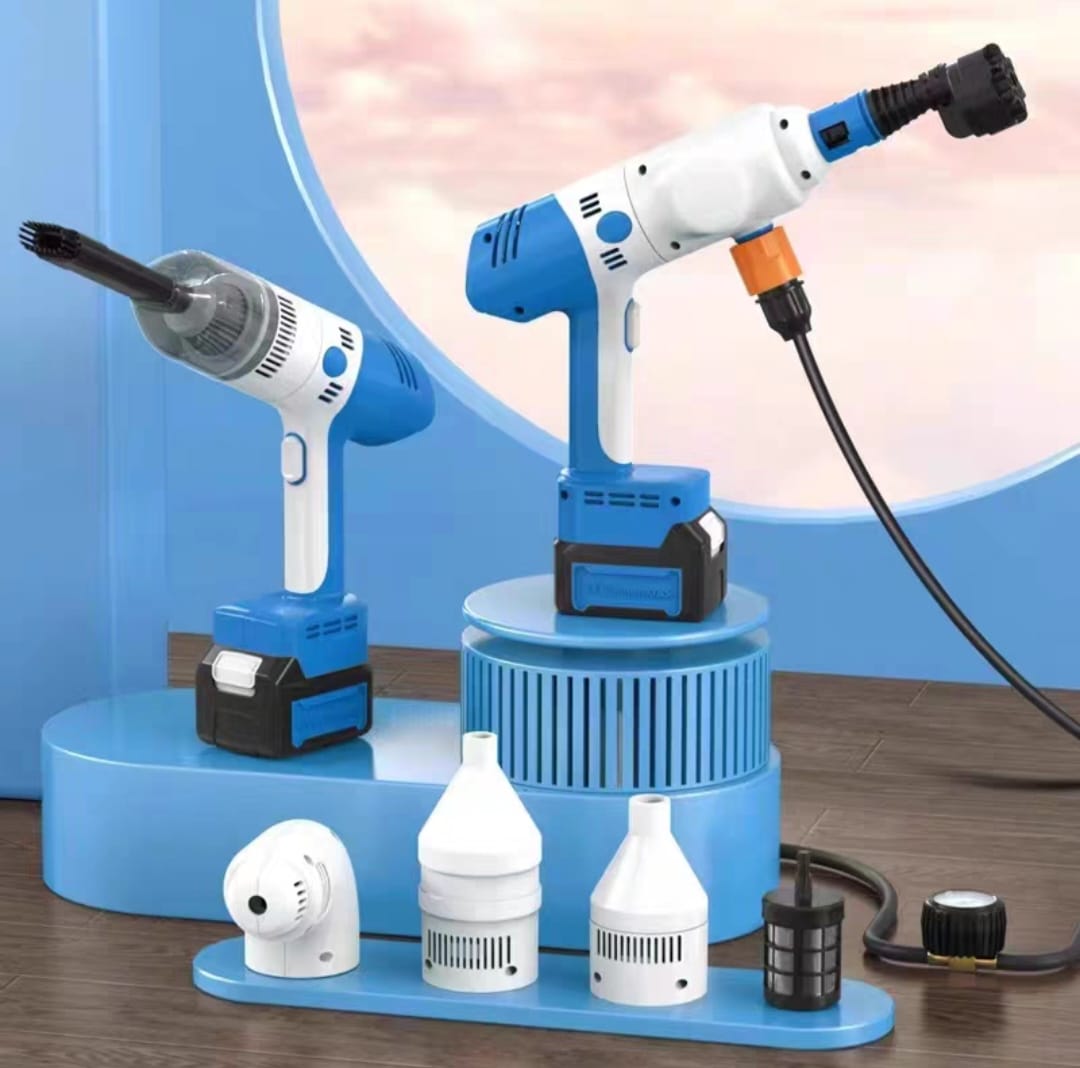 Portable Car High Pressure Washer Jet Tyre Inflator, Vacuum Cleaner & Blower Kit