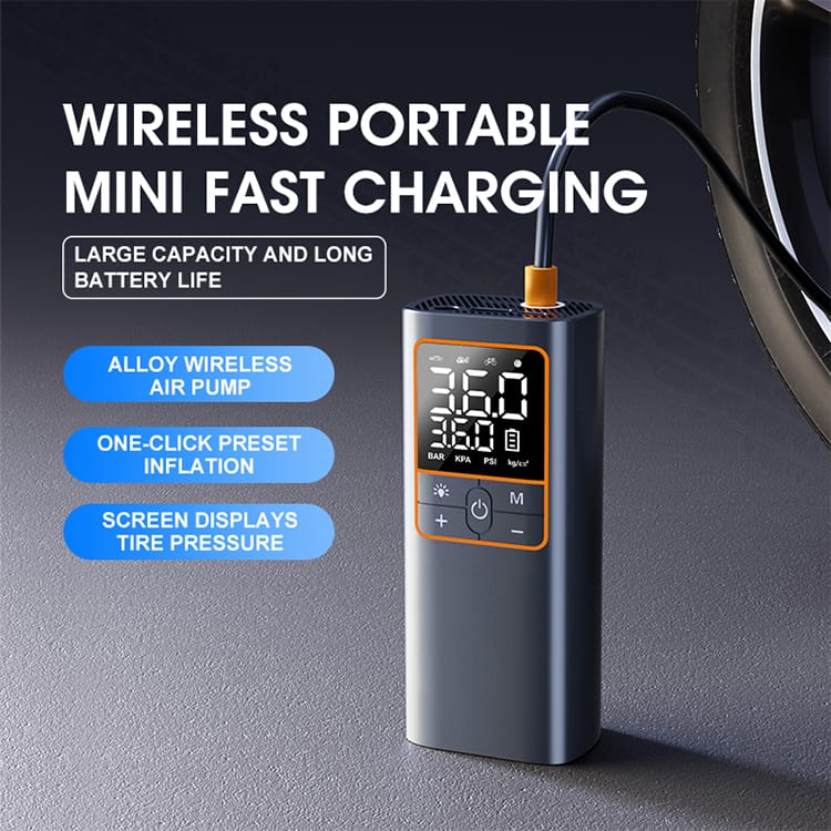 Wireless Portable Tyre Inflator 150 PSI Mini Air Pump Car Bike Compressor Light