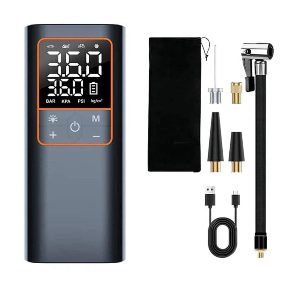 Wireless Portable Tyre Inflator 150 PSI Mini Air Pump Car Bike Compressor Light