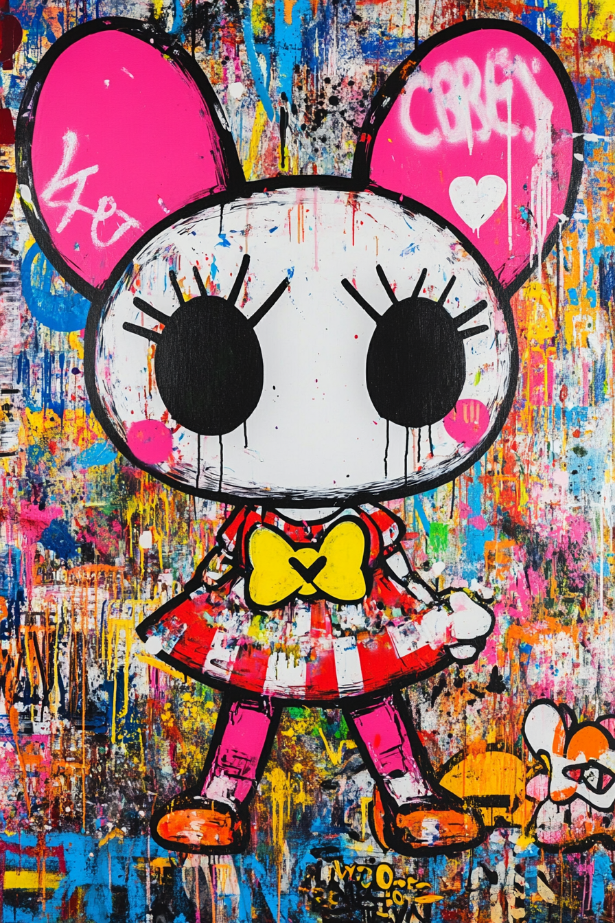 Pop Art Hasenmädchen Gemälde