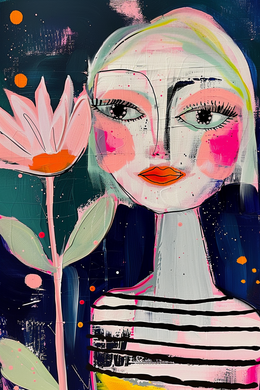 Modernes Blumen-Gemälde