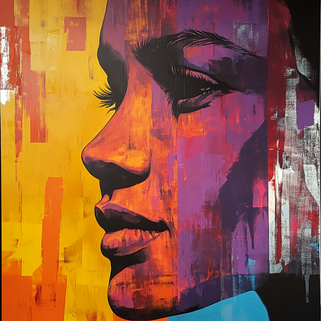 Abstraktes Porträtgemälde