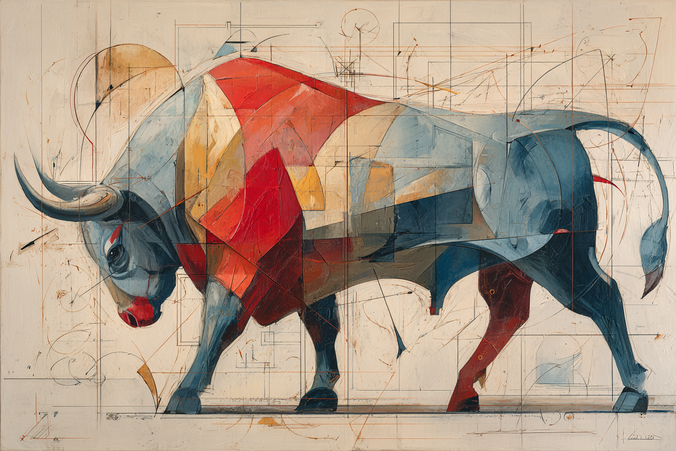 Abstraktes Bullenkunstwerk