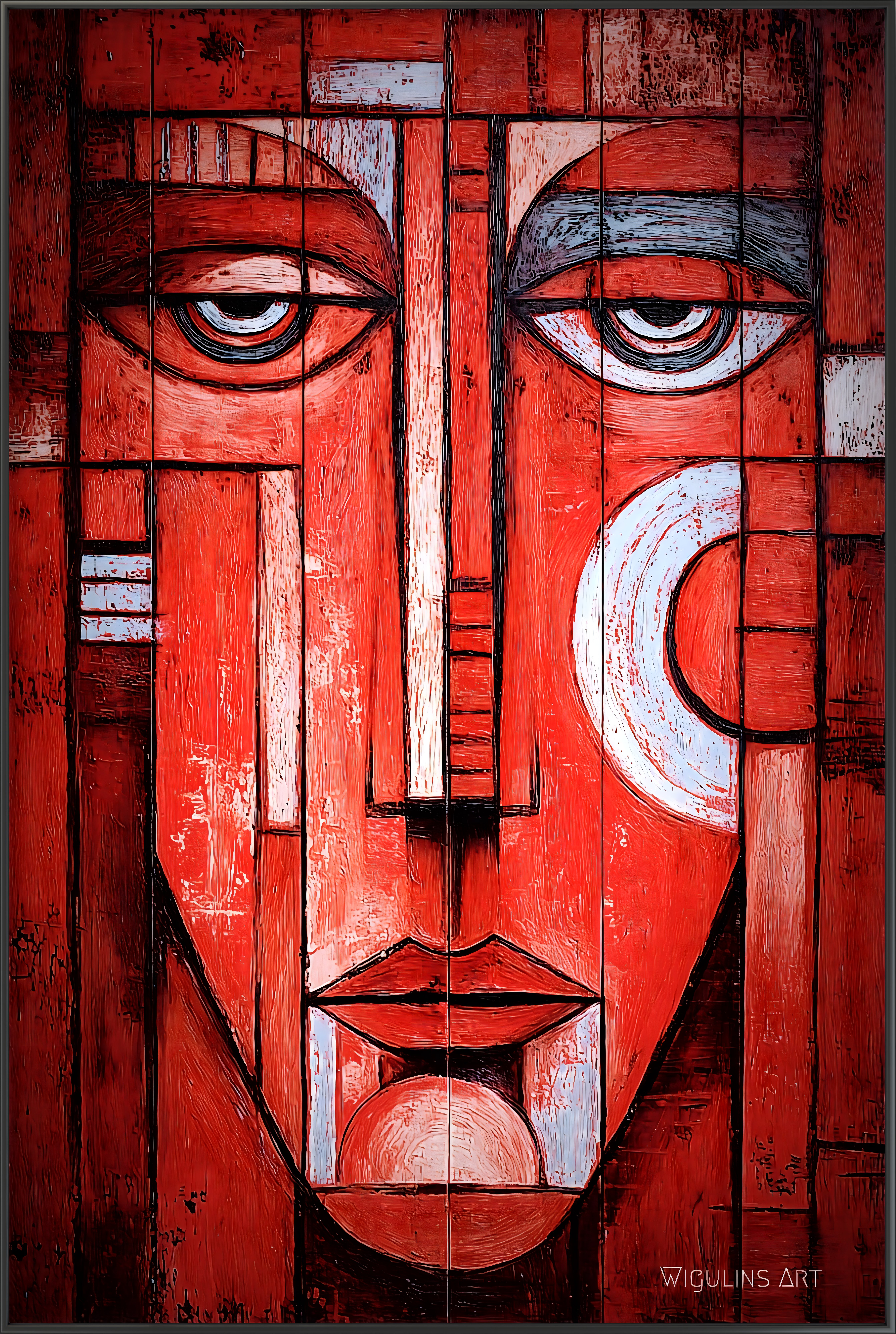 Modernes abstraktes Porträtgemälde