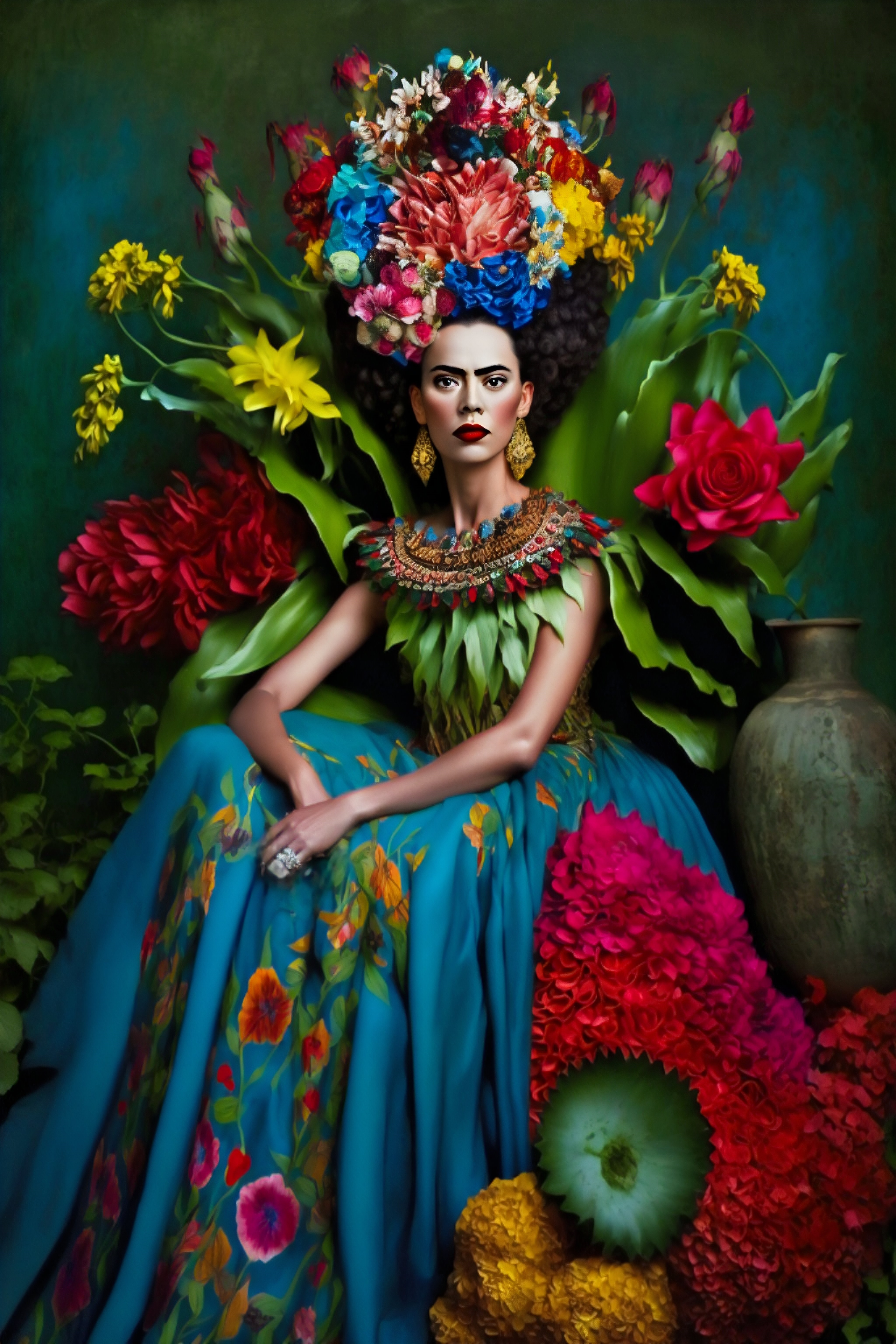 Handgefertigtes Blumen-Kostüm