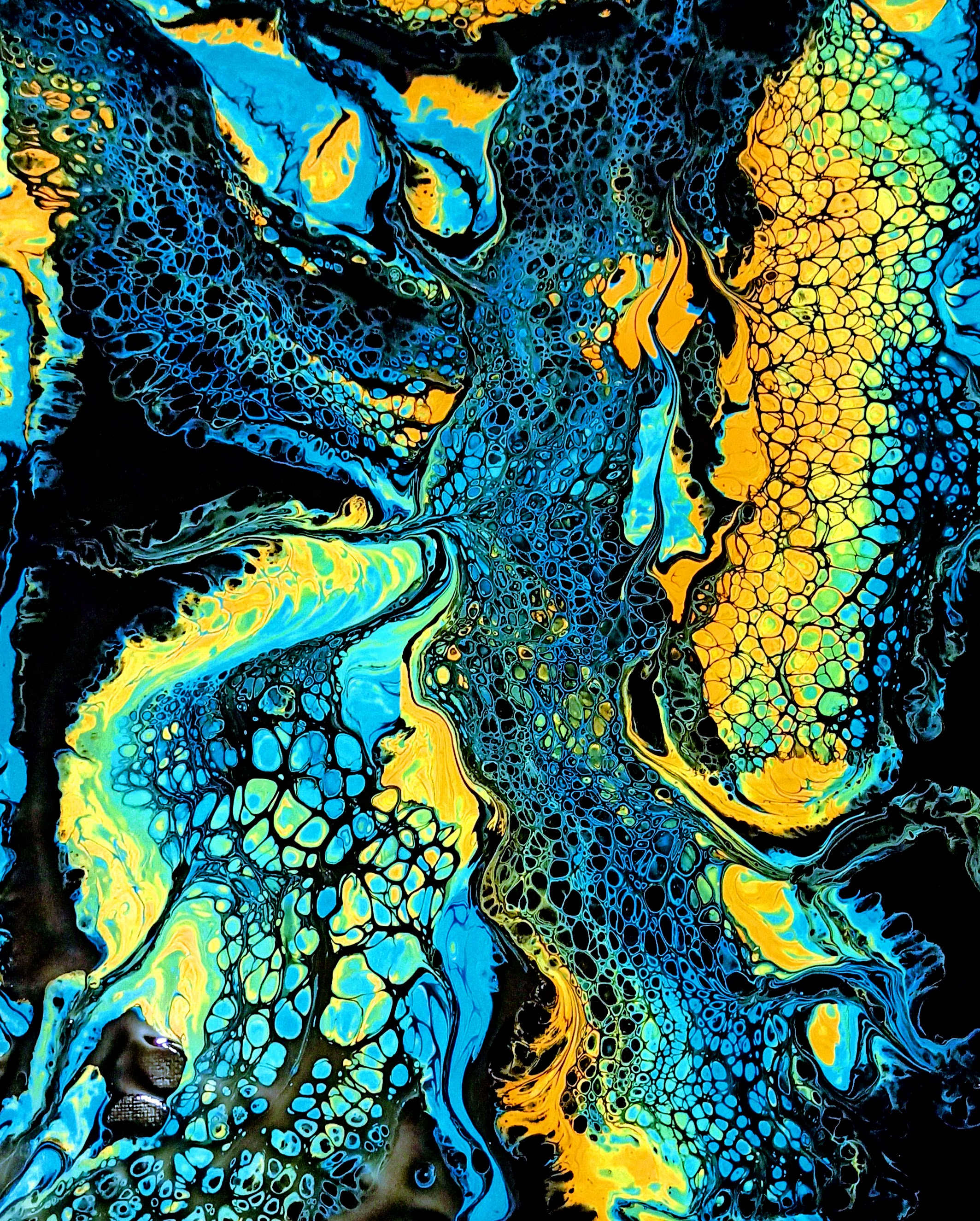 Abstraktes Acrylgemälde - Pouring