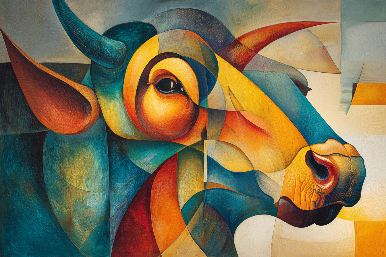 Abstraktes Stier-Gemälde