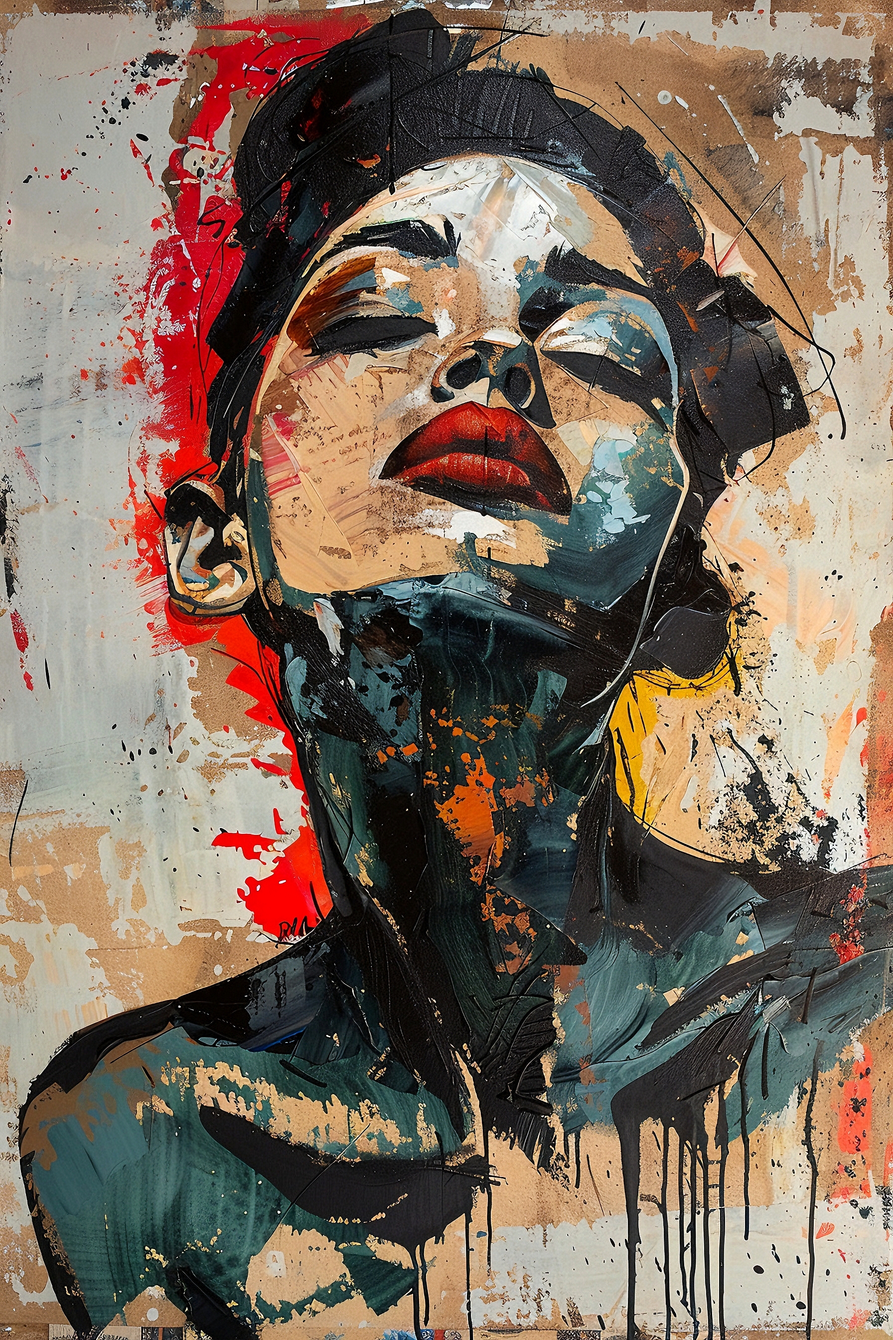 Abstraktes Porträtgemälde