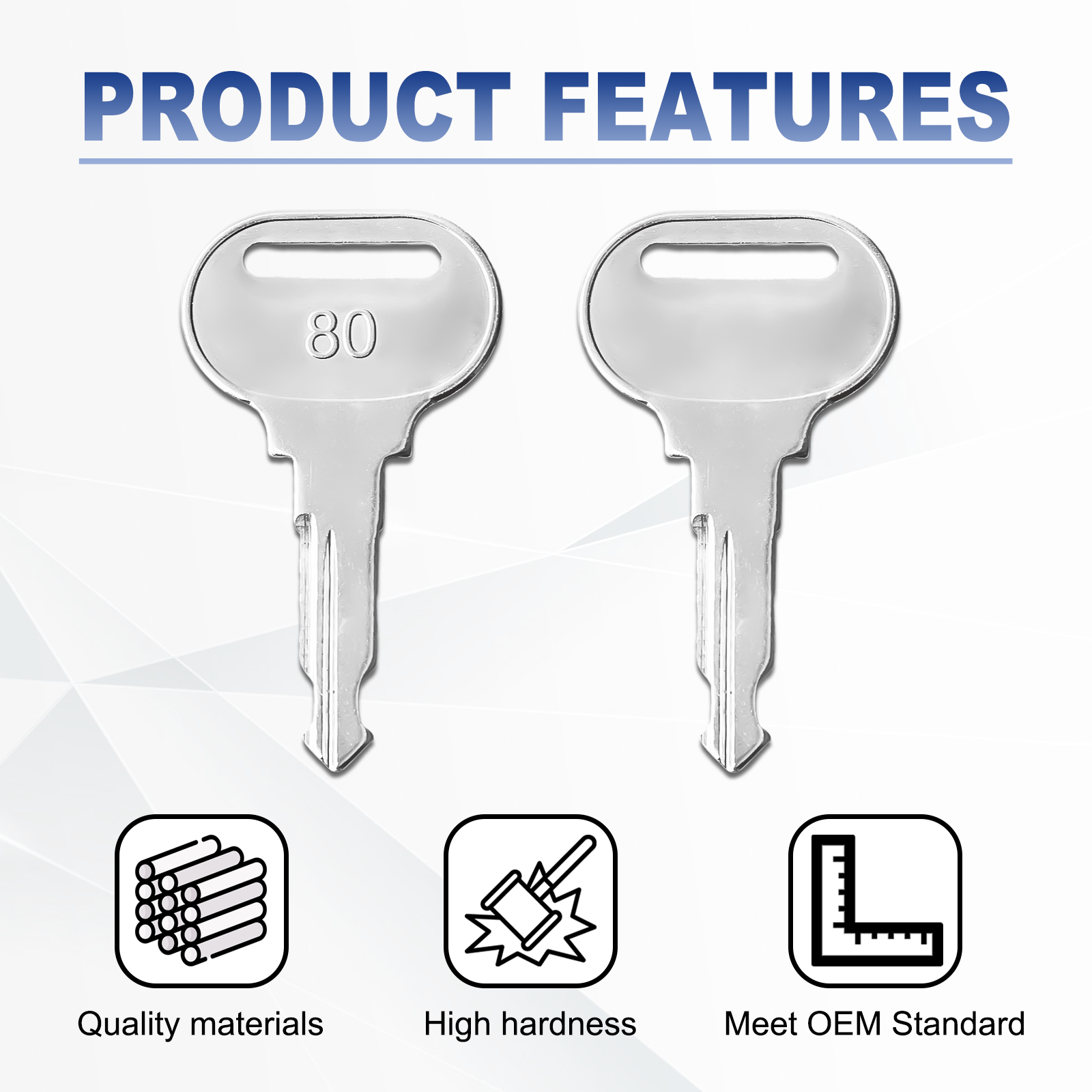 10PCS Equipment Keys for Mahindra Tractor 20 Series: 5520, 6520, 7520 60 Series: 7060, 8560, mPower 85 Series: 8560, 8560P mPower 75 Series: mPower 75