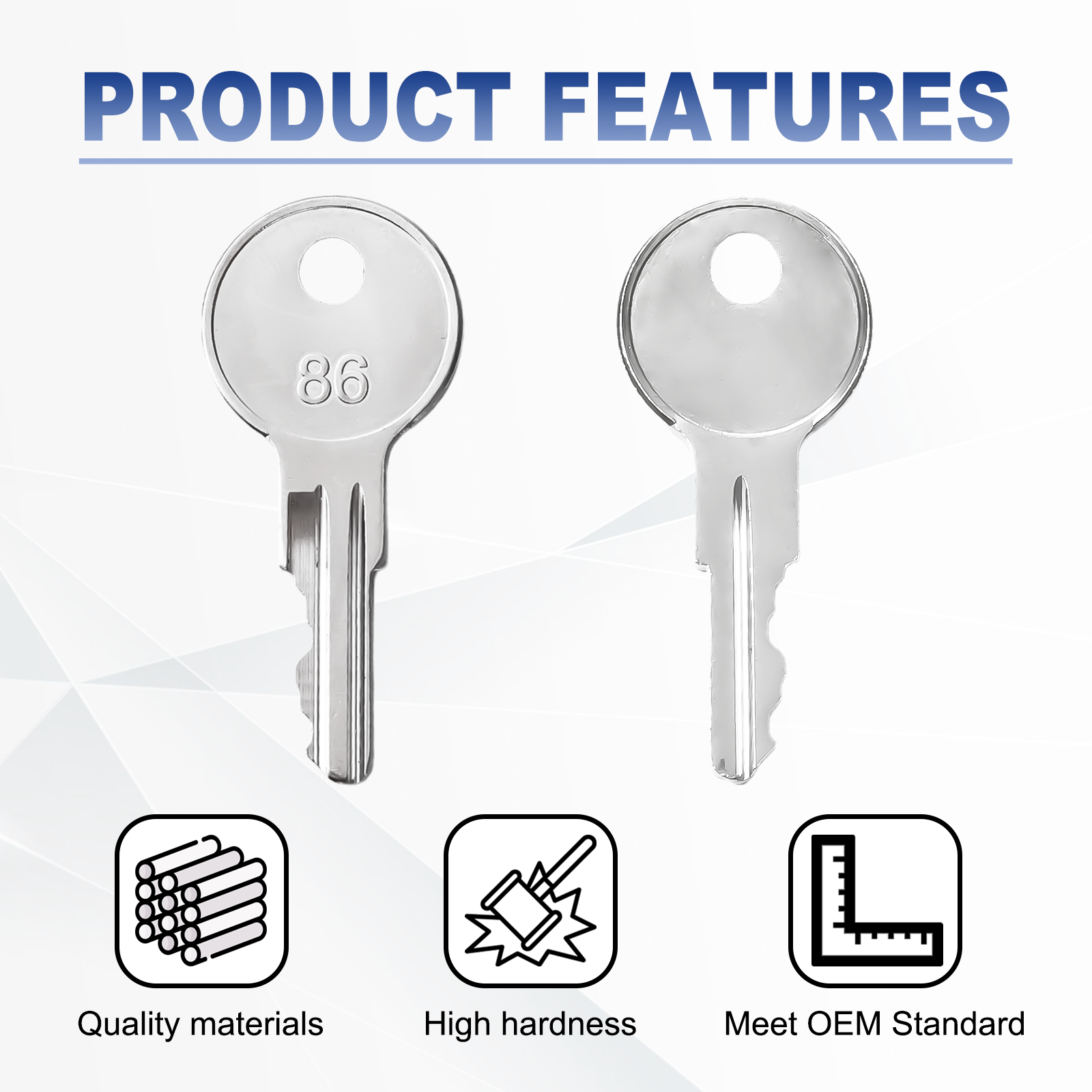 10PCS Equipment Keys CH510, Fit Some Truck Boxes and toolboxes from Delta, Brute Boxes, Better Built, DeeZee, Lund, Tractor Supply, Craftsman, Owens Products, UWS, Northern Tool