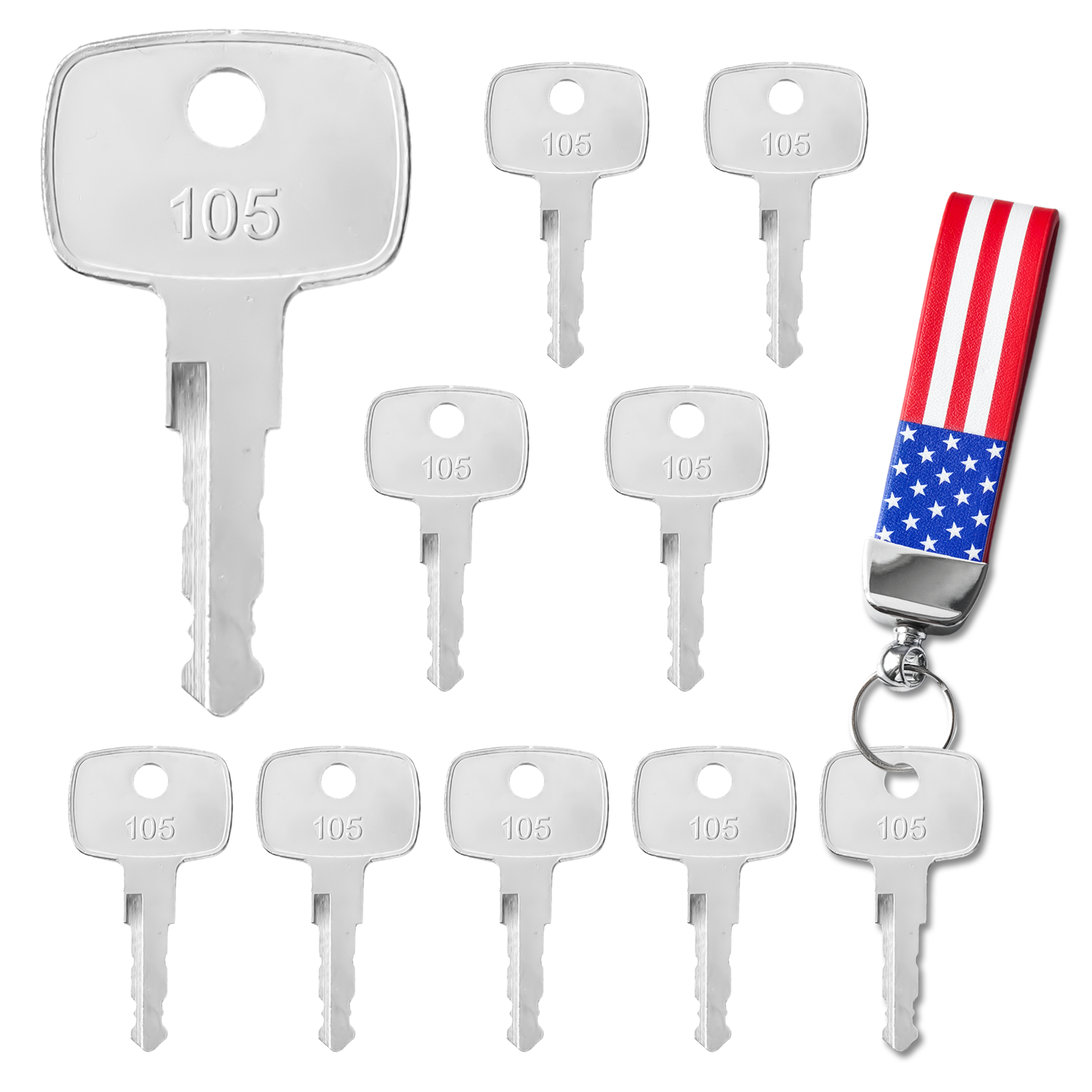 10PCS Equipment Keys Takeuchi 201, Fit Takeuchi Wheel Loaders TW65, TW80, Part Number 3643912
